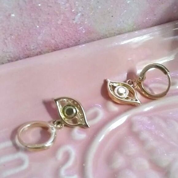 Blue Eyes of Love Pave' Earrings - Picture 3 of 4